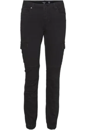 VERO MODA Pantalon en Jean Extensible pour Femme Pants Jogger Cargo Stretch Denim VMIVY, Couleurs: , Taille:XS / 32L, Longueur de Jambe:L32