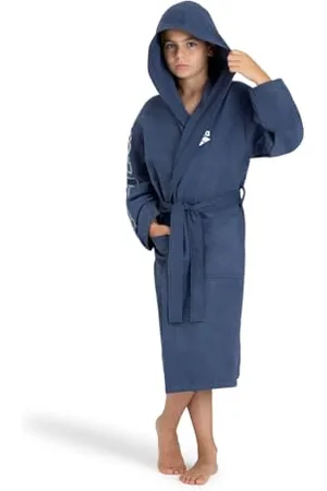 Arena Zeal Plus Junior Peignoir Microfibre Garçons et Filles, Peignoir Microfibre avec Capuche et Poches, Peignoir Unisexe à Séchage Rapide, Confortable et Léger