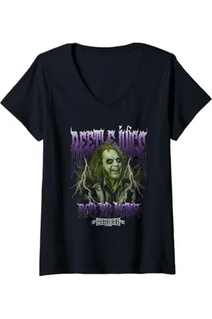 BEETLEJUICE Femme Band T-Shirt avec Col en V