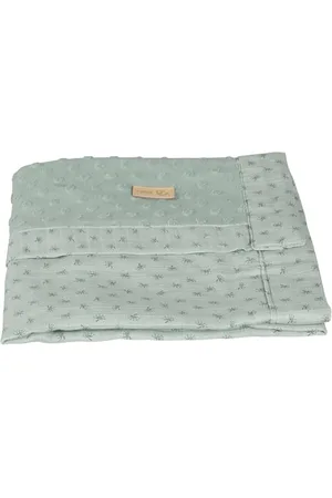 ROBA Couverture Bébé Bio "Lil Planet" 80x80 cm - Certifié GOTS et OEKO-TEX - Double Face - Mini Pompons et Motif Pois