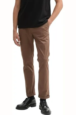 TOM TAILOR 1027694 Pantalon Chino Slim, 14525-Chocolate Brown Beige, 34W x 32L Homme