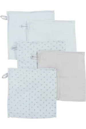 ROBA Lot de 5 Gants de Toilette Débarbouillettes Bébé "Lil Planet" 25 x 25 cm - Certifié Oekotex et Gots - Coton Bio