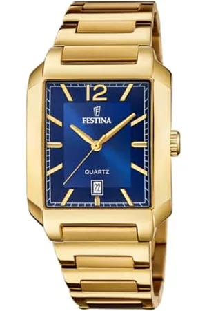 Festina Montre pour Homme F20678/3 on The Square Boîtier en Acier Inoxydable Doré Bracelet en Acier Inoxydable Doré