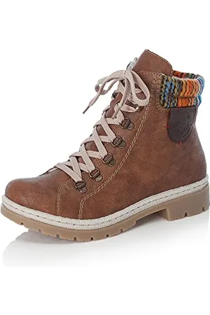 Rieker Femme Bottines Y9430, Dame Bottines à Lacets,Botte à Lacets,Chaussure de Transition,Botte,Demi-Botte,Marron (Braun / 22),42 EU / 8 UK