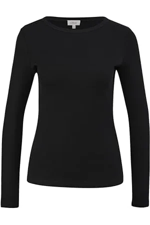 QS by s.Oliver T-Shirt Long avec Structure côtelée en Noir 44