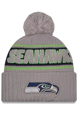 New Era Seattle Seahawks NFL 2024 Sideline Sport Knit Gris Bonnet à Pompon