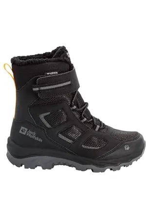 Jack Wolfskin Mixte Enfant VOJO WT TEXAPORE HIGH K Chaussure de Trail, Phantom / Burly Jaune Xt, 32 EU