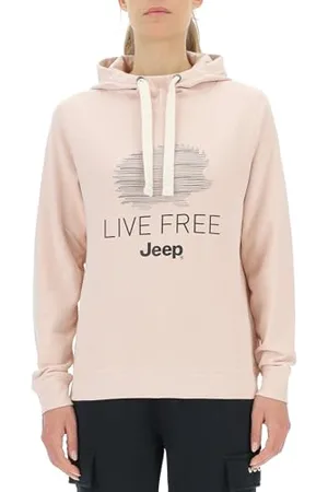 Jeep O102919-P558 J Sweatshirt Femme À Capuche Hérisson - Live Free Grande Impression J23W S