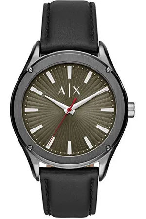 Armani Exchange Quartz Montre avec Bracelet en Cuir véritable AX2806