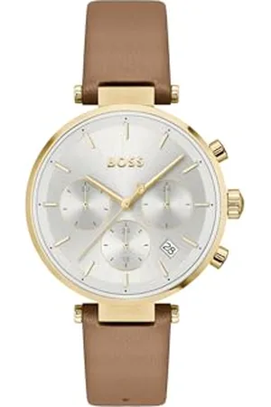 HUGO BOSS Montre Analogique Multifunction à Quartz pour Femme Collection Majesty Sport avec Bracelet en Acier Inoxydable ou en Cuir