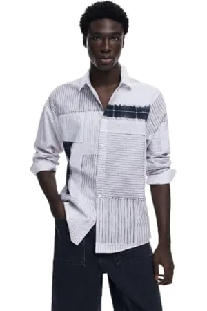 Desigual T- Shirt tissé à Manches Longues pour Homme, , Medium