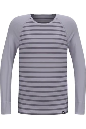 Odlo Thermounterwäsche Kinder Active Warm Stripes I Sportunterwäsche Mädchen Jungen I Langarm T-Shirt Unisexe pour Enfant