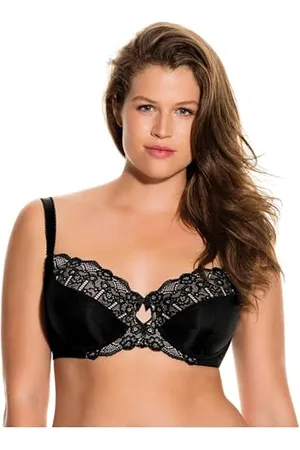 Dorina CELINE - Soutien-Gorge avec Armatures pour Femme, Non Rembourré, Bonnets Moulés avec Dentelle Florale, Bretelles Réglables en Picot, Doublure en Mesh de Soutien