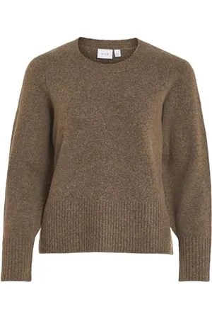 VILA O-Neck Knit Top/Tes Viprimia L/S Haut en Tricot à col Rond, , L Femme