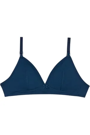 Dim Soutien-Gorge Fille Triangle Sans Armatures en Coton Bio x1, Blue Navy, 80A