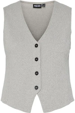 Pieces® Pcpepper Veste BC Gilet de Costume, Gris argenté, L Femmes