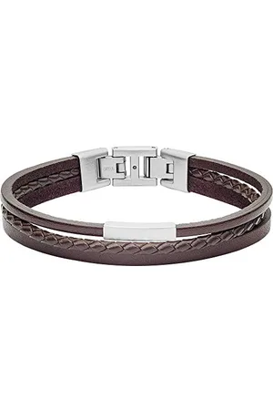 Fossil Bracelet Pour Hommes Vintage Casual, Longueur : 180mm - 195mm Bracelet En Cuir Marron, JF03323040