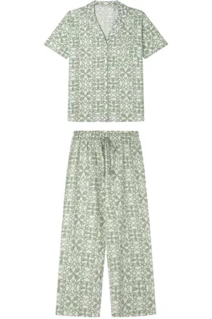 Women secret Pijama Camisero 100% Algodón Snoopy Pyjama, IMPRIMÉ Vert, M Femme