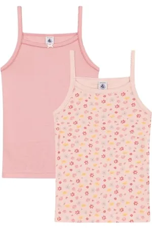 Petit Bateau A0A4K Chemises Bretelles, , 12 Ans (Lot de 2) Fille