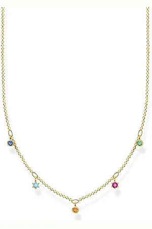 Thomas Sabo Kette farbige Steine gold vergoldetes Silber KE2071-488-7-L45V