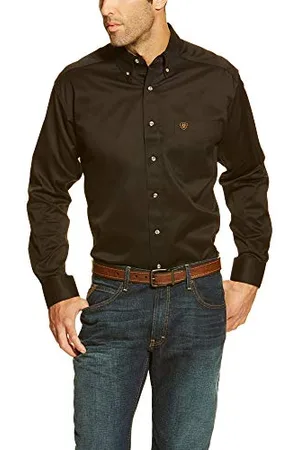 Ariat Chemise tissée Western Twillt Hommes, Medium, Black