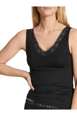 Calida Natural Comfort Lace Shirt, Black, L Women