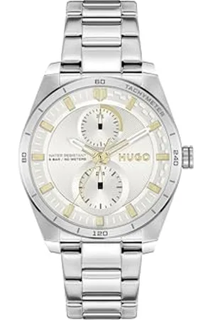 HUGO BOSS Montre Analogique Multifunction à Quartz pour Femme Collection #Fast for Her avec Bracelet en Acier Inoxydable argenté - 1540168