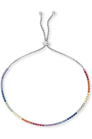 Engelsrufer ERB-LILSTELLA-ZIM Bracelet en argent sterling avec zircones multicolores, longueur : 24 cm, Eine Grösse, Argent, Oxyde de zirconium