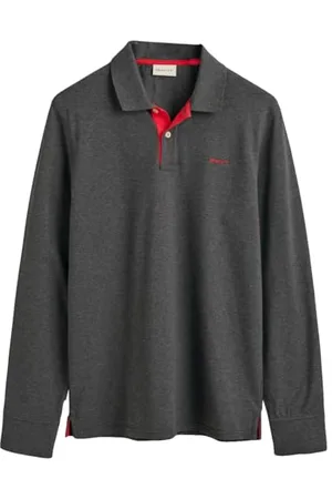 GANT REG LS Rugger À Manches Longues en Piqué Contrasté Regular, , XL Homme