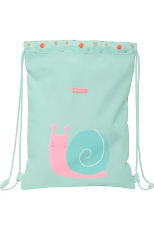 Safta PREESCOLAR CARACOL - Sac à dos plat junior, nettoyage facile, idéal pour les enfants de différents âges, confortable et polyvalent, qualité et résistance, 26 x 1 x 34 cm, couleur turquoise