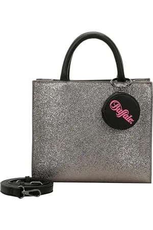Buffalo Big Boxy Collection Glitter Dark Grey, Sac de Courses Femme