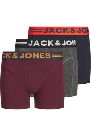 JACK & JONES Garçon Jaclichfield Trunks 3 Pack Noos Jr Caleon boxeur, Dark Grey Mélange, 176 EU