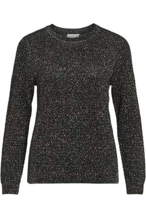 VILA Glitter Knit Top Vidalo L/S Haut en Tricot pailleté, , M Femme