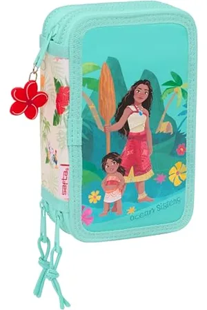 Safta VAIANA - Trousse Scolaire avec 37 Outils Inclus, pour Enfants de 5 à 14 Ans, Confortable et Polyvalente, qualité et résistance, 12,5 x 5,5 x 19,5 cm, Couleur , , Estándar