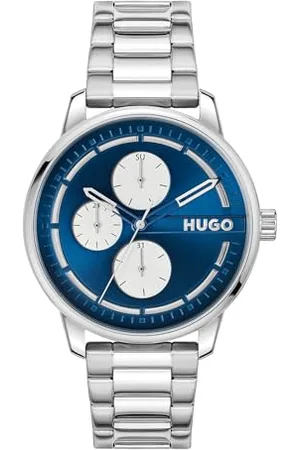 HUGO BOSS Montre Analogique Multifunction à Quartz pour Homme Collection #Stamp Multi avec Bracelet en Acier Inoxydable argenté - 1530386