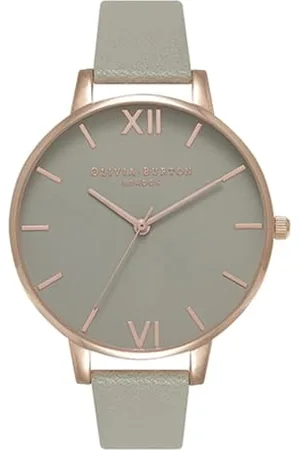 Olivia Burton Montre Analogique à Quartz pour Femme Collection Grey DIAL avec Bracelet en Cuir Gris - OB15BD61