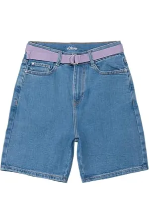 QS by s.Oliver Junior 2142476 Bermuda en Jean avec Ceinture, , 158 cm Grande Taille Fille