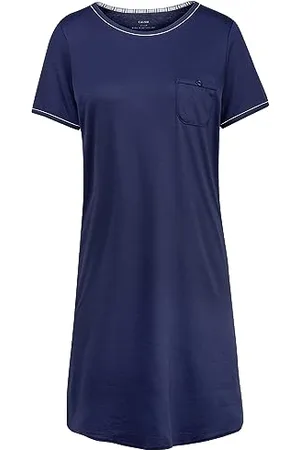 Calida Chemise de Nuit Sweet Dreams 100% Coton Interlock (Peacoat Blue)