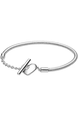 PANDORA T-Bar Heart Bracelet 599285C00-18 argent sterling