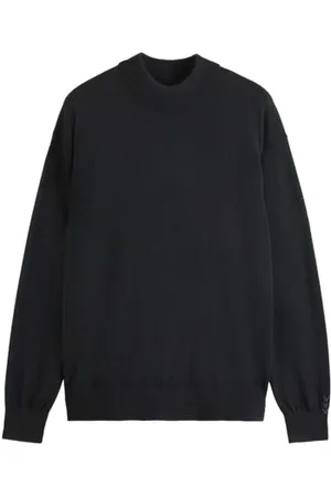 Scotch&Soda Core-Dropped Shoulder Mock Neck Pullover Pull Sweater, Black, XXL Hommes