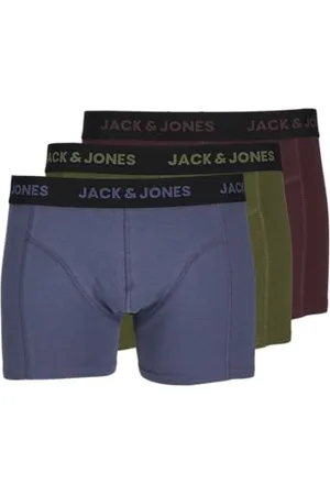 JACK & JONES JACK&JONES Jacjerry Solid Trunks Lot de 3 Boxers Caleçon Boxeur, , L Homme