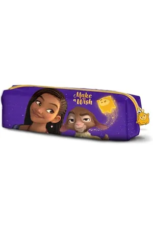Disney Wish, Asha et la Bonne Étoile Star-Trousse Carré, Lilas, 21 x 7 cm