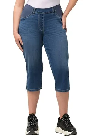 Ulla Popken Jean Capri avec Taille élastique, Sienna, , W46 Femme