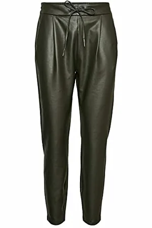 VERO MODA VMEVA MW Loose String Coated PNT GA Noos Pantalon en Tissu, , (XS) W x 34L Femme