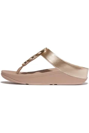 FitFlop Femme Halo Bead-Circle Metallic Toe-Post Sandals, , 42 EU