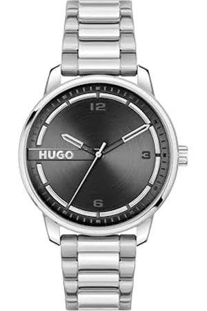 HUGO BOSS Montre à Mouvement à Quartz Trois Aiguilles pour Homme Collection #Stamp avec Bracelet en Acier Inoxydable argenté - 1530364