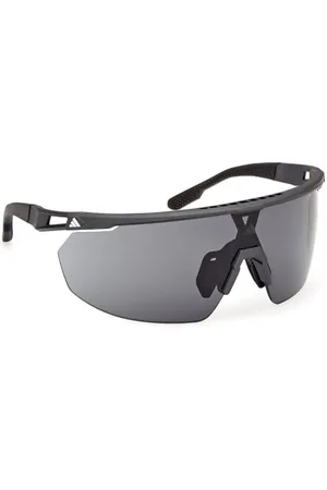 adidas Sport SP0095 Lunettes de Soleil Homme et Femme, Lunettes de Soleil Unisex Sportives Fines et Légères, Forme Lentille Écran, Étui Inclus, Verres Fumés, Noir Mat