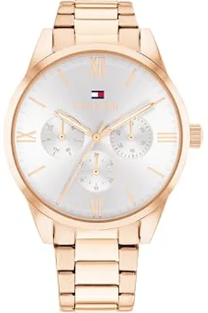 Tommy Hilfiger Montre Analogique Multifunction à Quartz pour Femme avec Bracelet en Acier Inoxydable Couleur Or Rose - 1782747