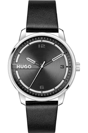HUGO BOSS Montre à Mouvement à Quartz Trois Aiguilles pour Homme Collection #Stamp avec Bracelet en Cuir Marron - 1530362