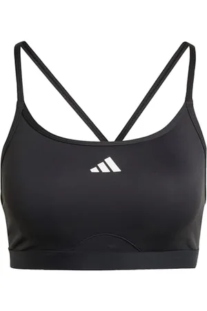 adidas Femme AeroReact Training 3Stripes Bra, Black, L